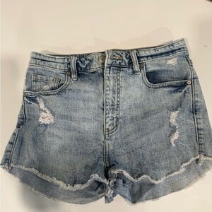Denim Blue Distressed Women's Shorts